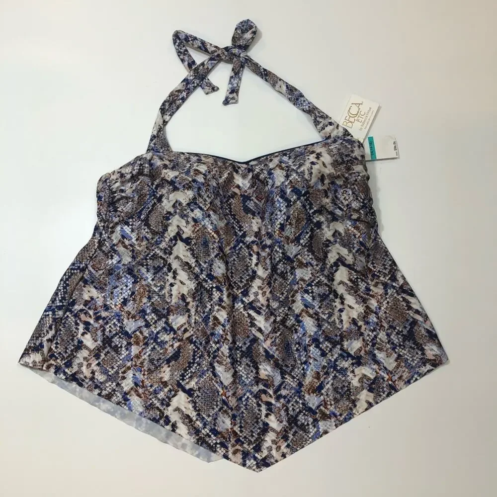 BECCA Animal Kingdom Leo halter Tankini swim top